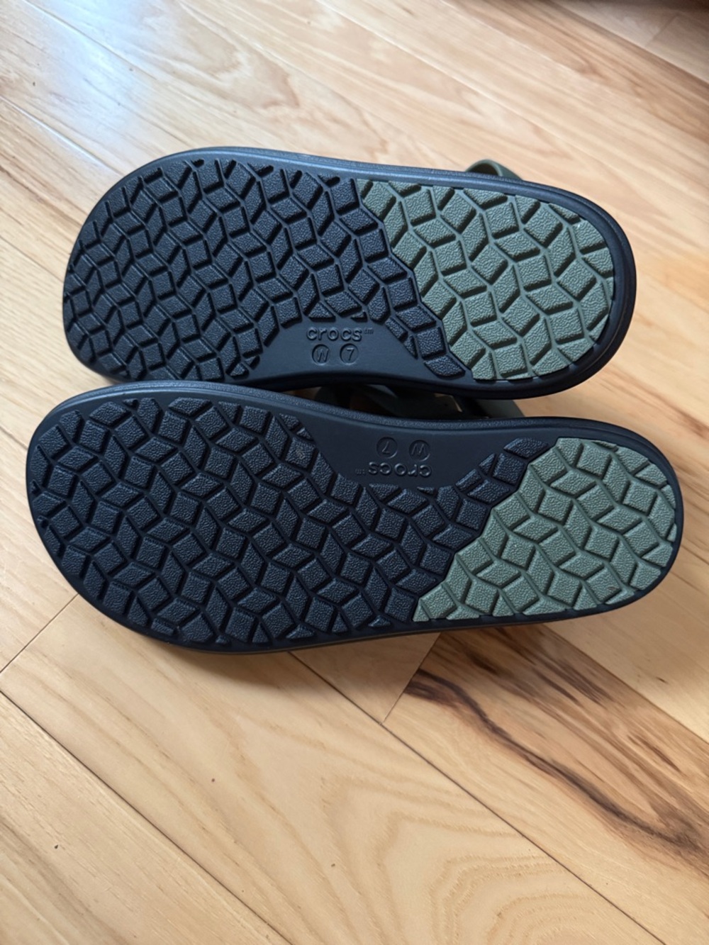 Crocs- Olive Green Strappy Jelly Sandals - Picture 6 of 7